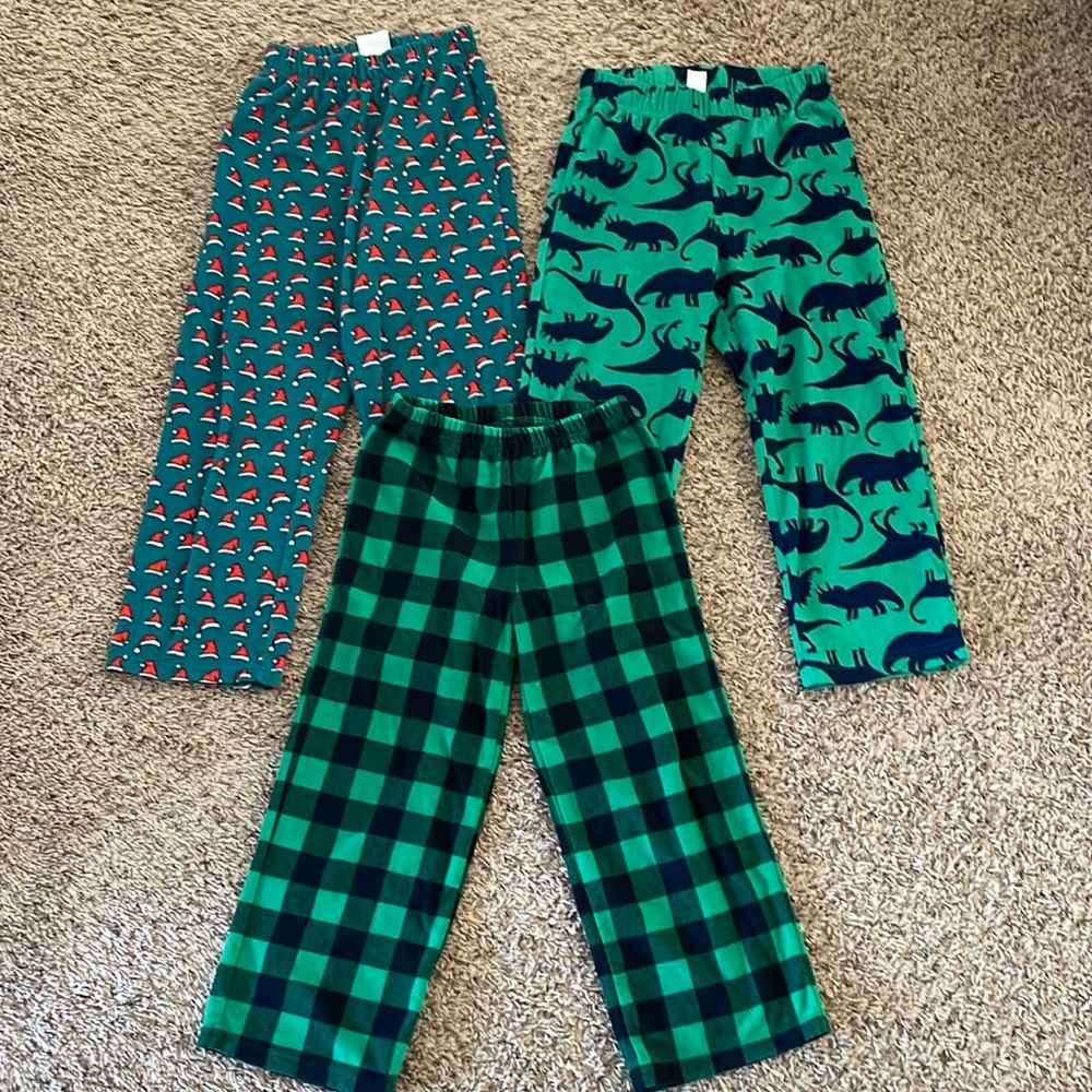 3 pairs of fleece pj bottoms